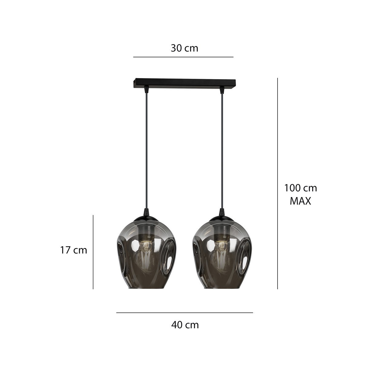czarna lampa wisząca Emibig ISTAR 2  EM680/2
