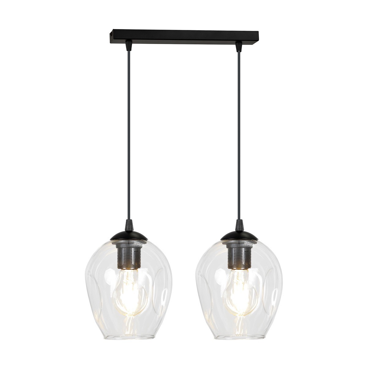czarna lampa wisząca Emibig ISTAR 2  BL/TRANSPARENT  EM679/2