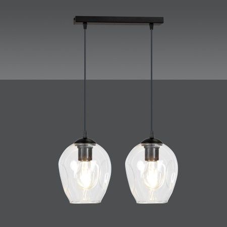 czarna lampa wisząca Emibig ISTAR 2  BL/TRANSPARENT  EM679/2