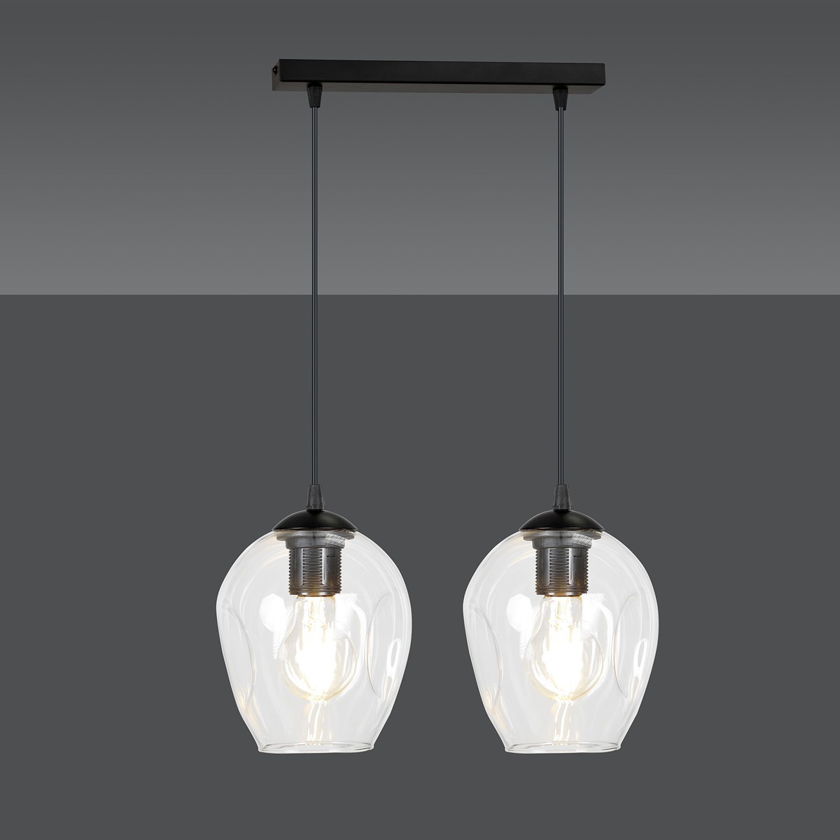 czarna lampa wisząca Emibig ISTAR 2  BL/TRANSPARENT  EM679/2