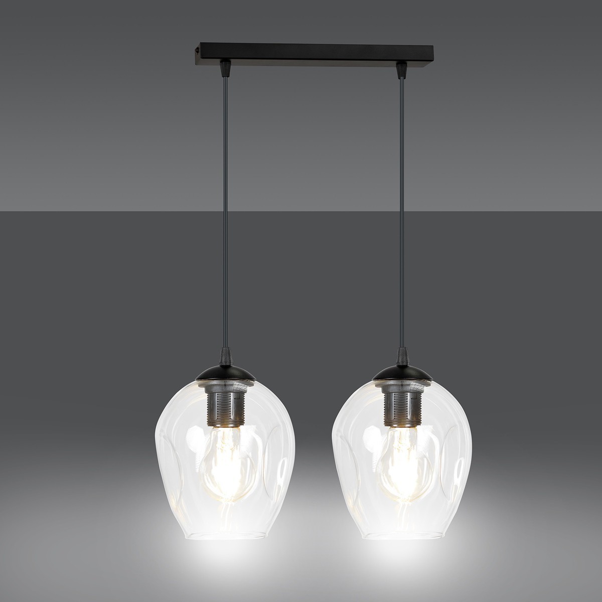 czarna lampa wisząca Emibig ISTAR 2  BL/TRANSPARENT  EM679/2