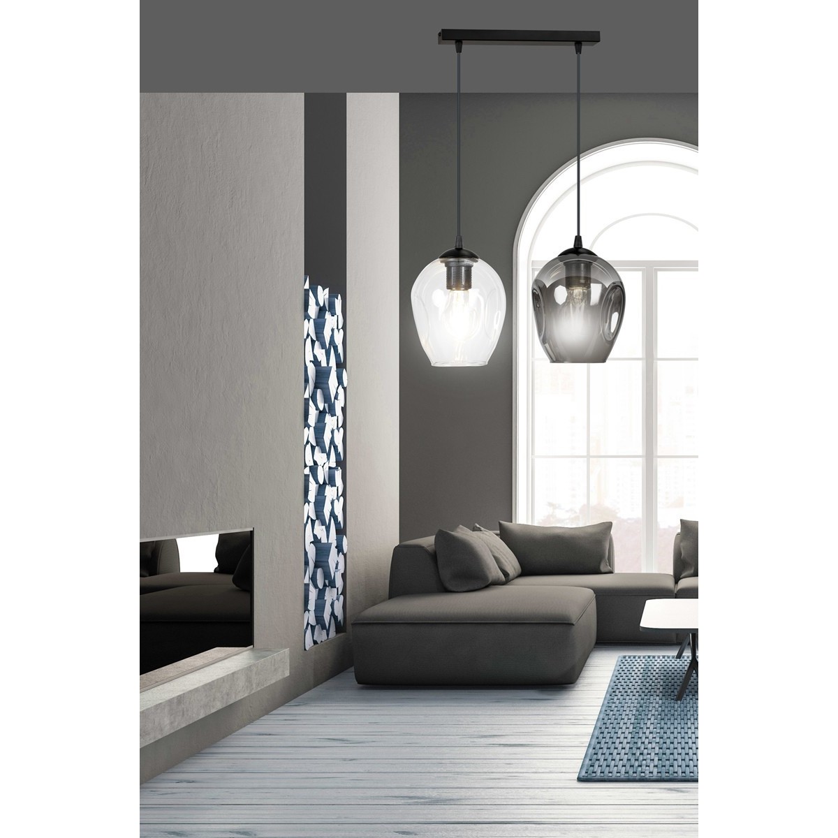 czarna lampa wisząca Emibig ISTAR 2 BL/MIX  EM682/2