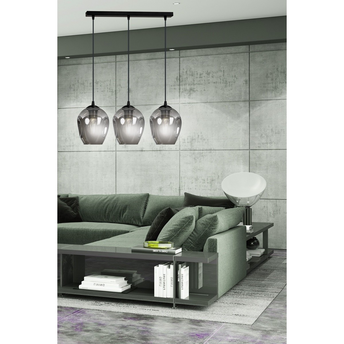 czarna lampa wisząca Emibig ISTAR 3   EM680/3