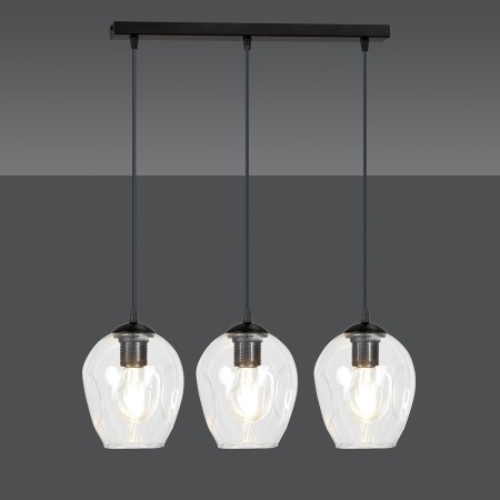 czarna lampa wisząca Emibig ISTAR 3  BL /TRANSPARENT  EM679/3
