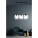 czarna lampa wisząca Emibig ISTAR 3  BL /TRANSPARENT  EM679/3