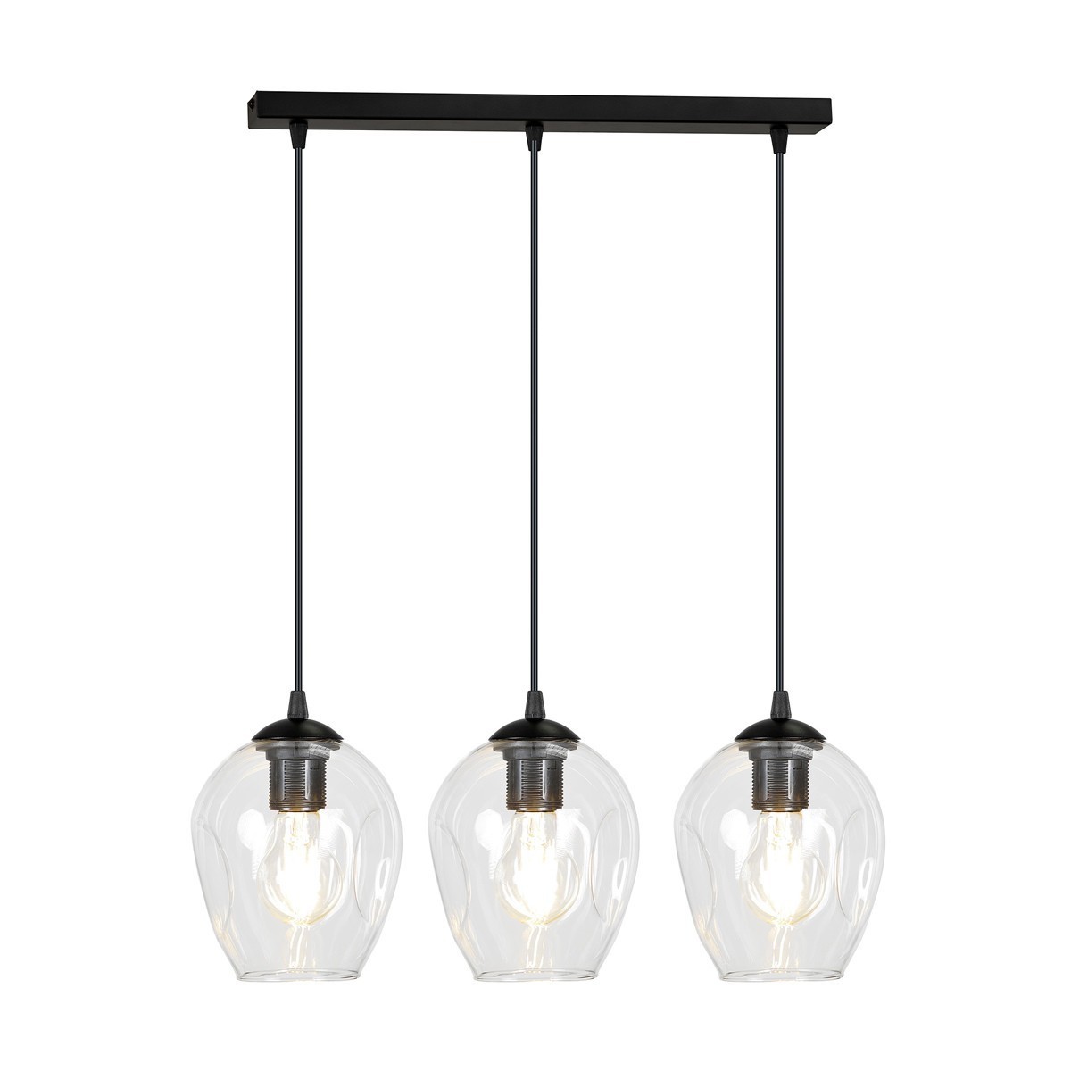 czarna lampa wisząca Emibig ISTAR 3  BL /TRANSPARENT  EM679/3
