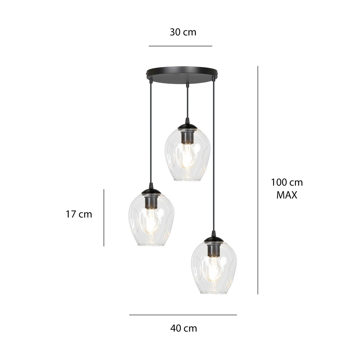 lampa wisząca Emibig ISTAR 3 PREMIUM BL/TRANSPARENT  EM679/3PREM