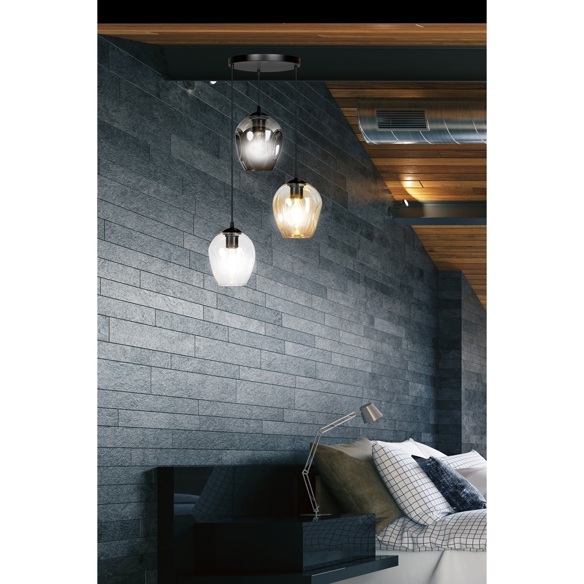 wisząca lampa Emibig ISTAR 3 PREMIUM BL/MIX  EM682/3PREM