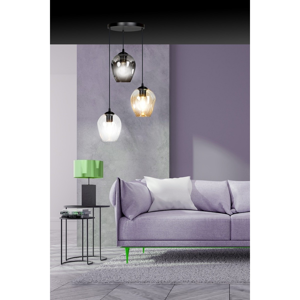wisząca lampa Emibig ISTAR 3 PREMIUM BL/MIX  EM682/3PREM