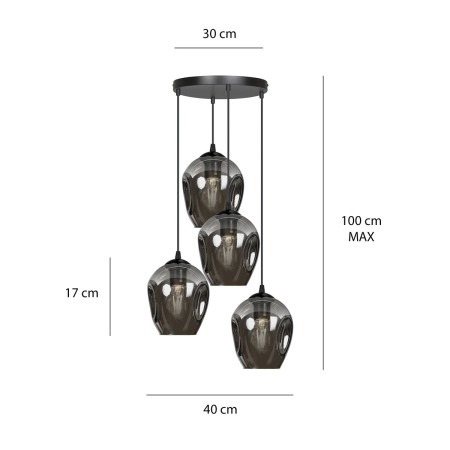 wisząca czarna lampa Emibig ISTAR 4 PREMIUM   EM680/4PREM