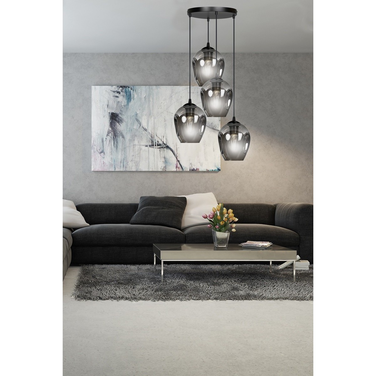 wisząca czarna lampa Emibig ISTAR 4 PREMIUM   EM680/4PREM