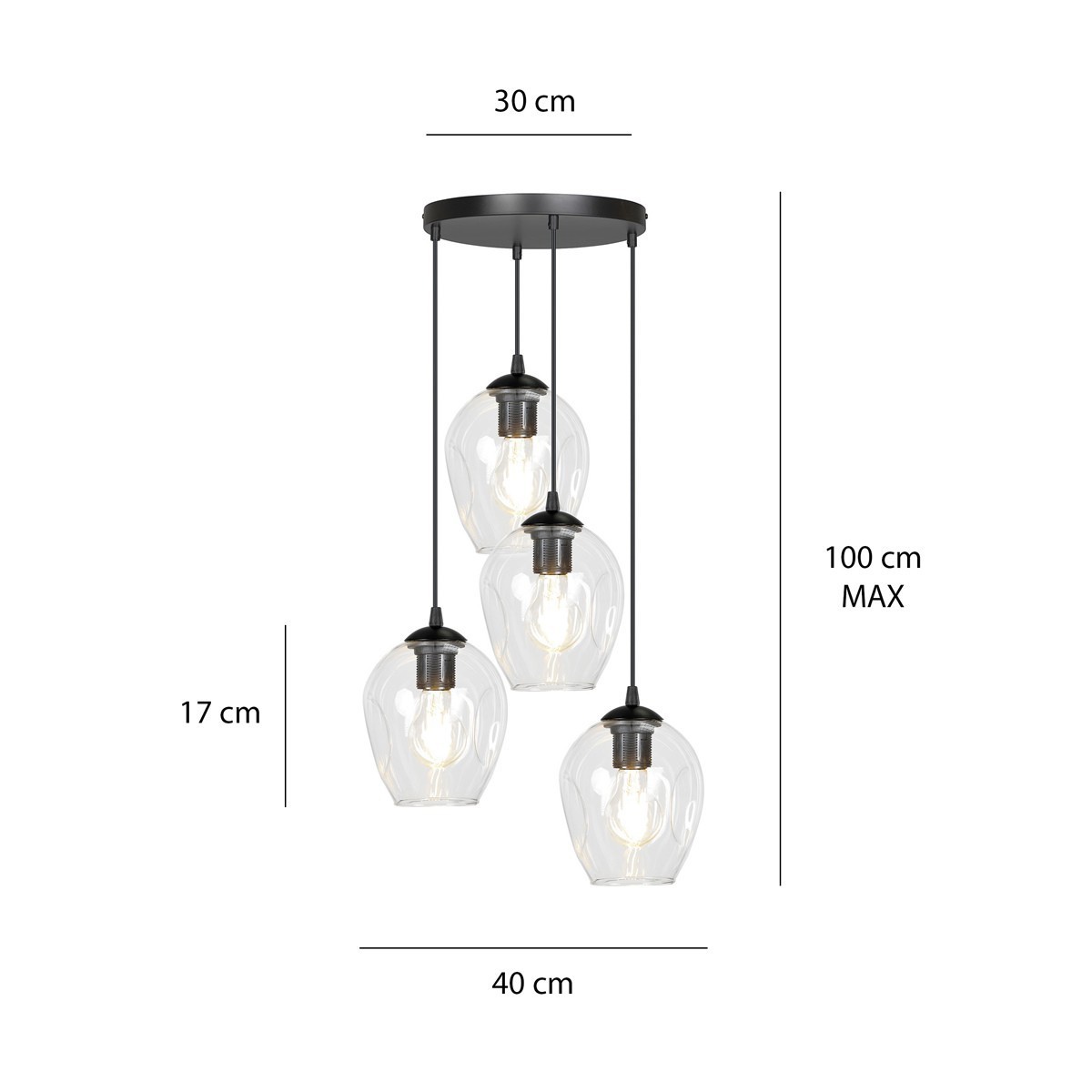 lampa wisząca Emibig ISTAR 4 PREMIUM BL/TRANSPARENT  EM679/4PREM