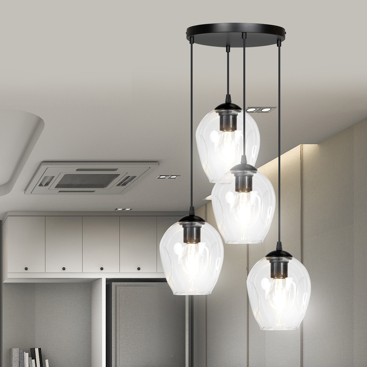 lampa wisząca Emibig ISTAR 4 PREMIUM BL/TRANSPARENT  EM679/4PREM