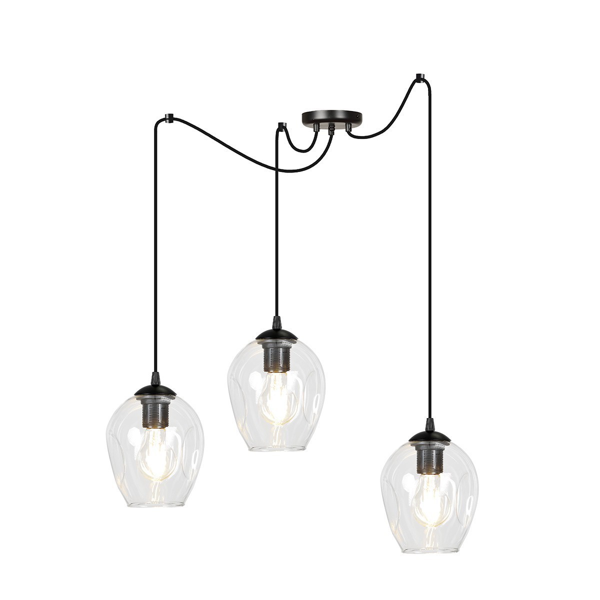 lampa wisząca Emibig LEVEL 3 BL/TRANSPARENT EM756/3