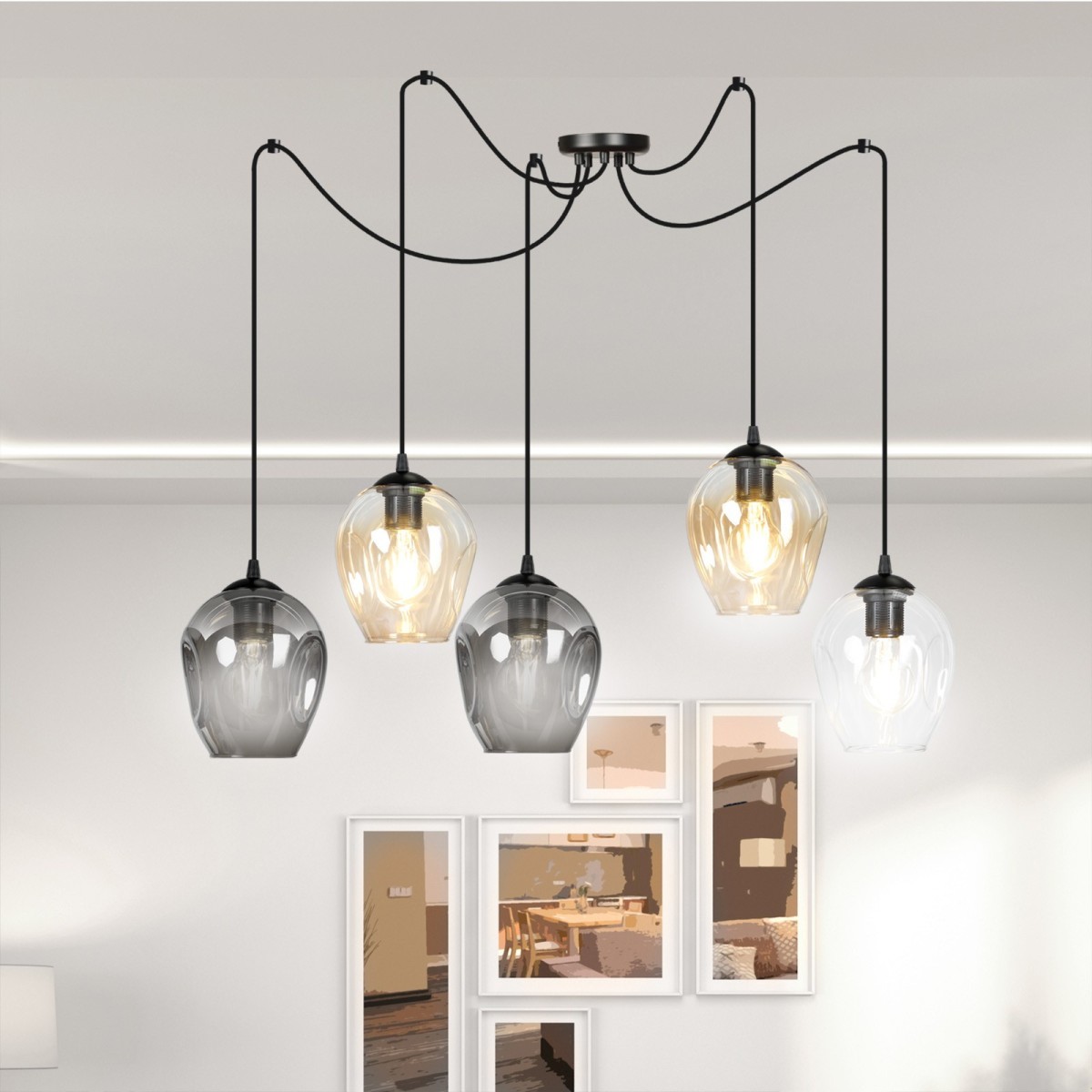 lampa wisząca Emibig LEVEL 5 BL/MIX EM759/5