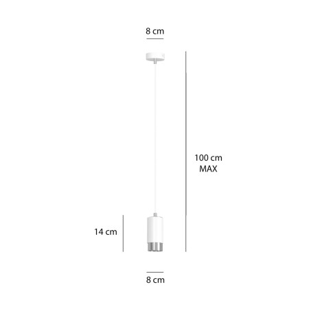 biała lampa wisząca Emibig FUMIKO 1 WH/CHROME EM814/1