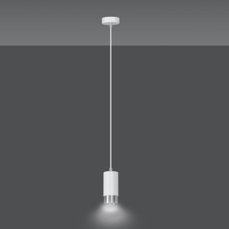 biała lampa wisząca Emibig FUMIKO 1 WH/CHROME EM814/1