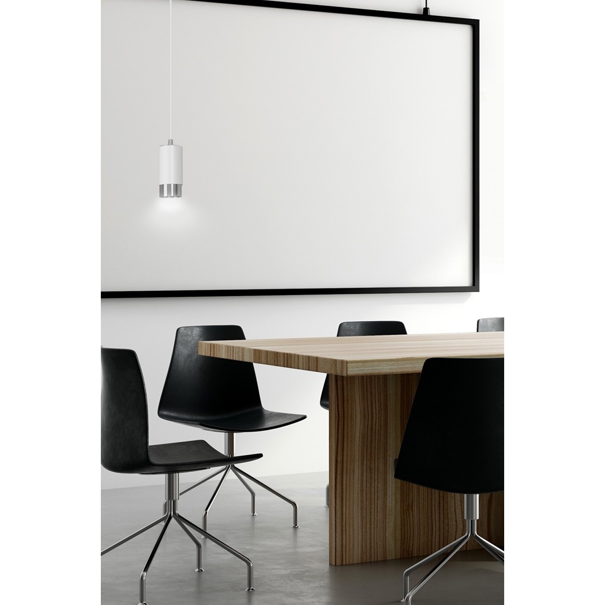 biała lampa wisząca Emibig FUMIKO 1 WH/CHROME EM814/1