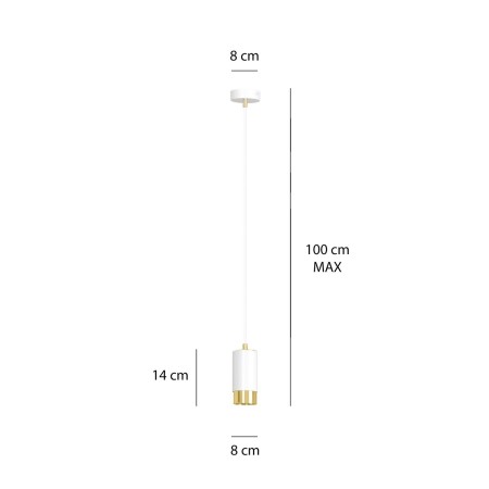 biało- złota lampa wisząca Emibig FUMIKO 1 WH/GOLD EM815/1