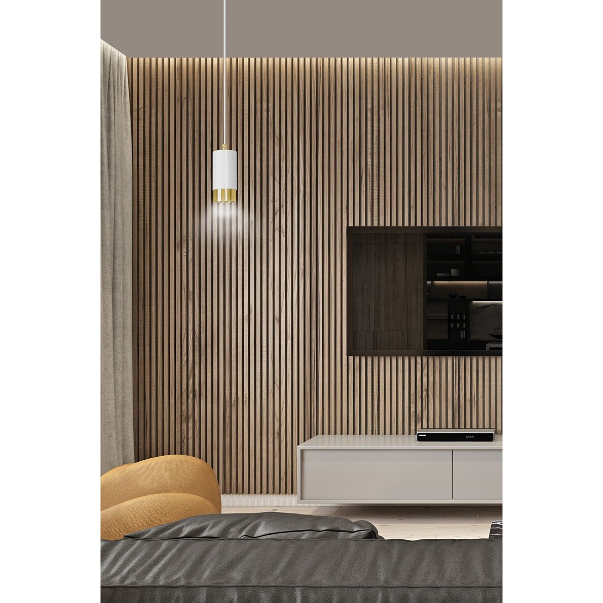 biało- złota lampa wisząca Emibig FUMIKO 1 WH/GOLD EM815/1