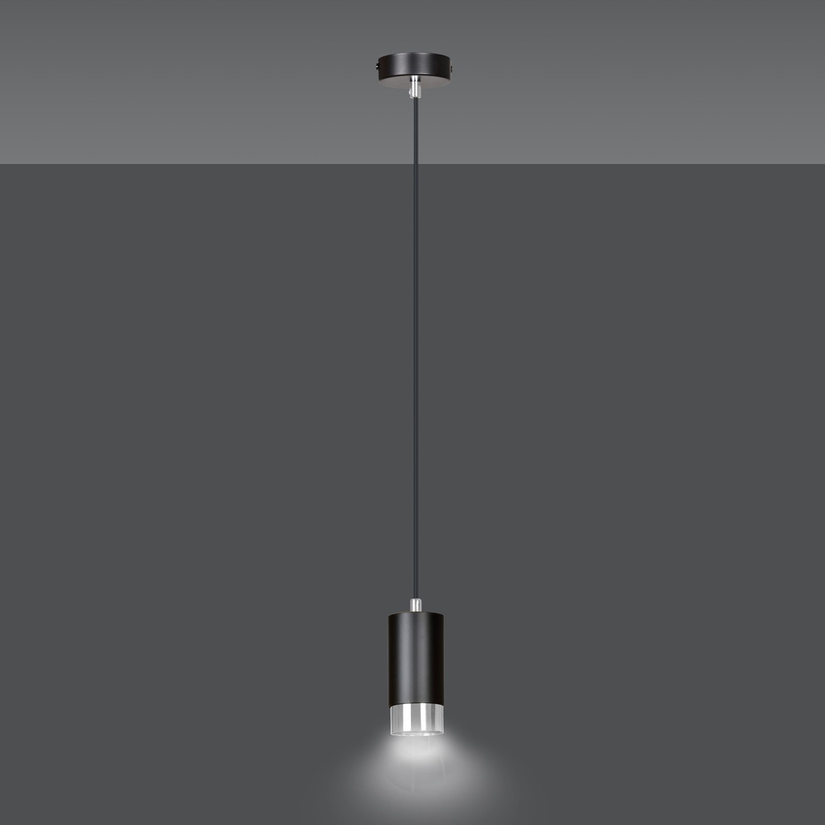 czarna lampa wisząca Emibig FUMIKO 1 BL/CHROME EM816/1