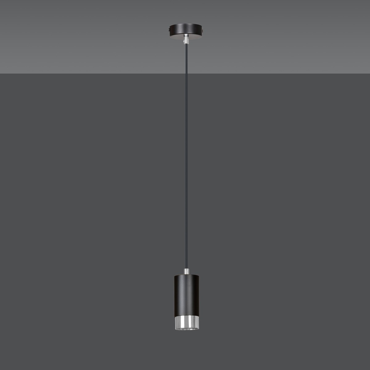 czarna lampa wisząca Emibig FUMIKO 1 BL/CHROME EM816/1