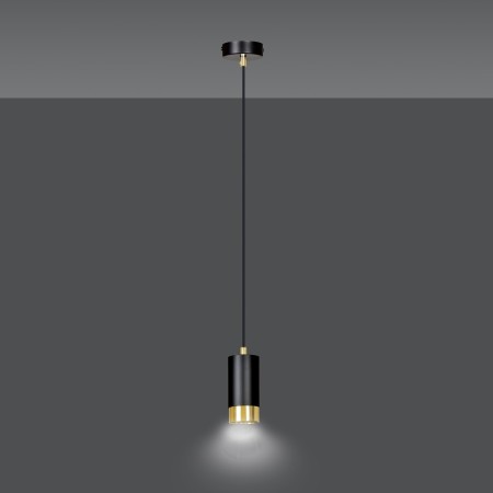 czarno- złota  lampa wisząca Emibig FUMIKO 1 BL/GOLD EM817/1