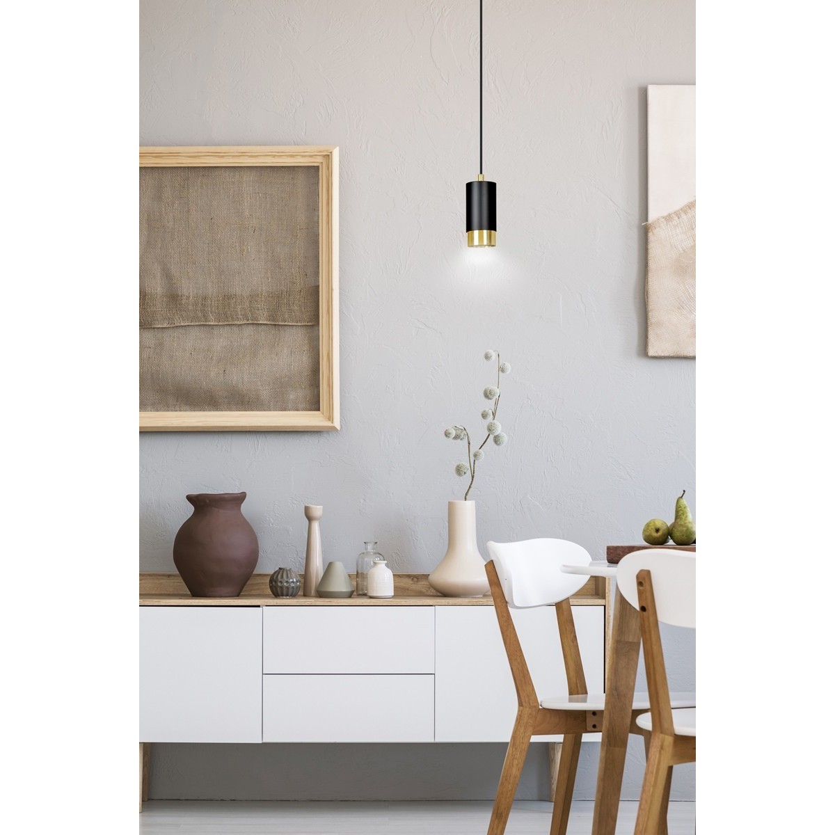 czarno- złota  lampa wisząca Emibig FUMIKO 1 BL/GOLD EM817/1