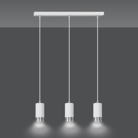 biała lampa wisząca Emibig FUMIKO 3 WH/CHROME EM814/3