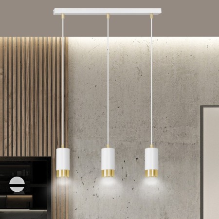 biało - złota lampa wisząca Emibig FUMIKO 3 WH/GOLD EM815/3