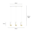biało - złota lampa wisząca Emibig FUMIKO 3 WH/GOLD EM815/3