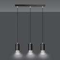 czarna lampa wisząca Emibig FUMIKO 3 BL/CHROME EM816/3