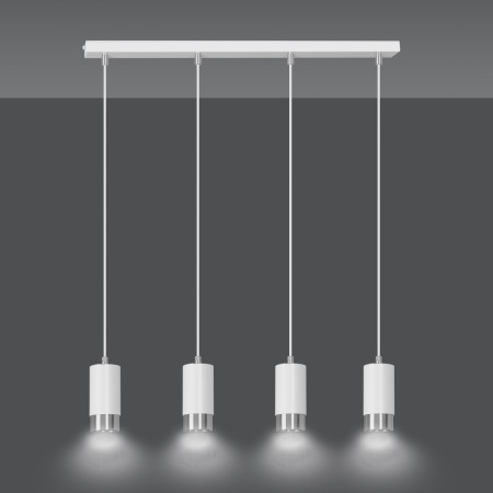 biała lampa wisząca Emibig FUMIKO 4 WH/CHROME EM814/4