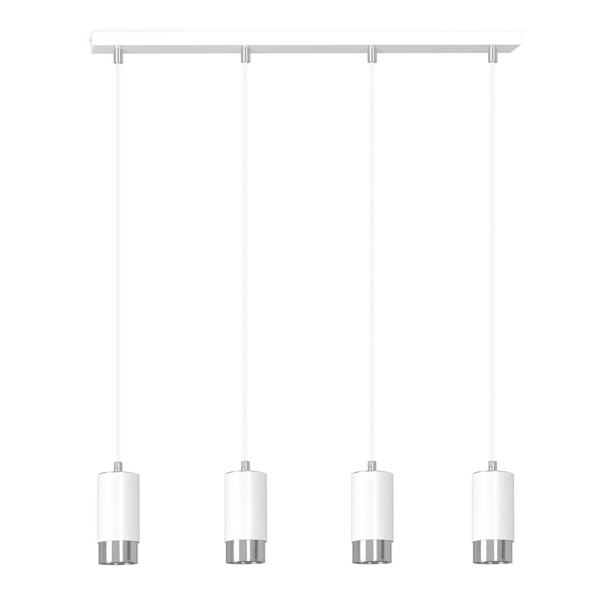 biała lampa wisząca Emibig FUMIKO 4 WH/CHROME EM814/4