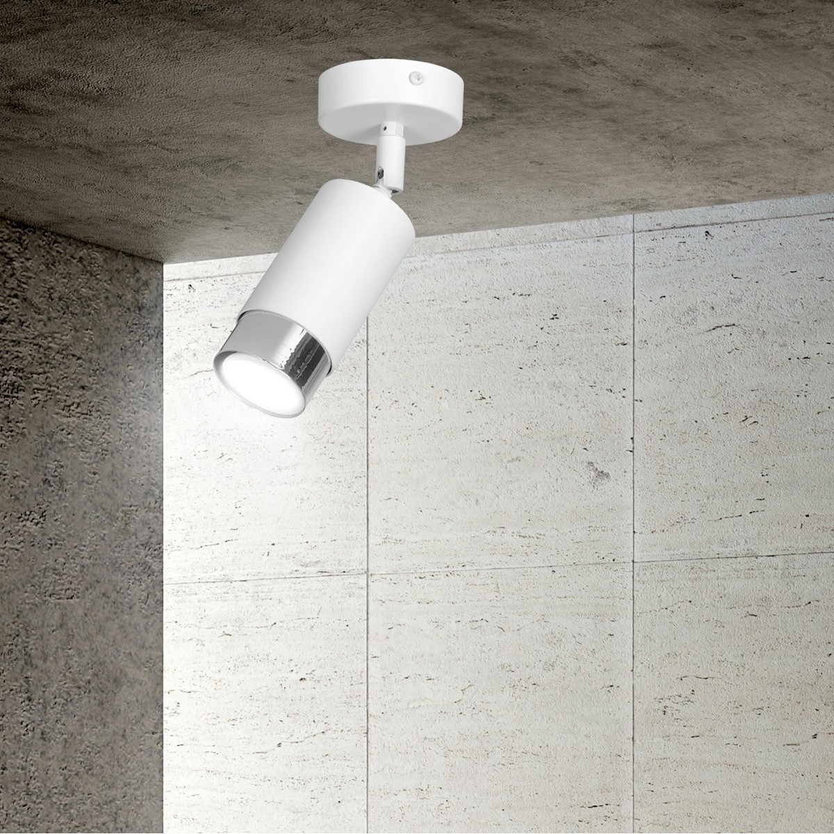 biała lampa przysufitowa Emibig HIRO 1 WH/CHROME  EM962/1