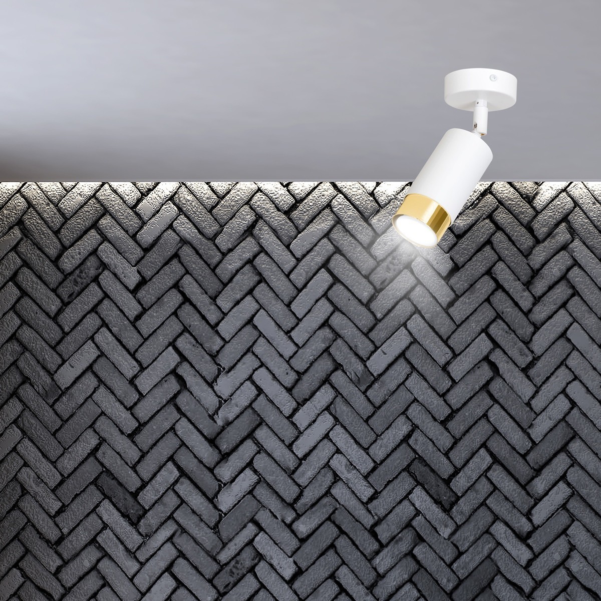 biało- złota lampa przysufitowa Emibig HIRO 1 WH/GOLD  EM963/1