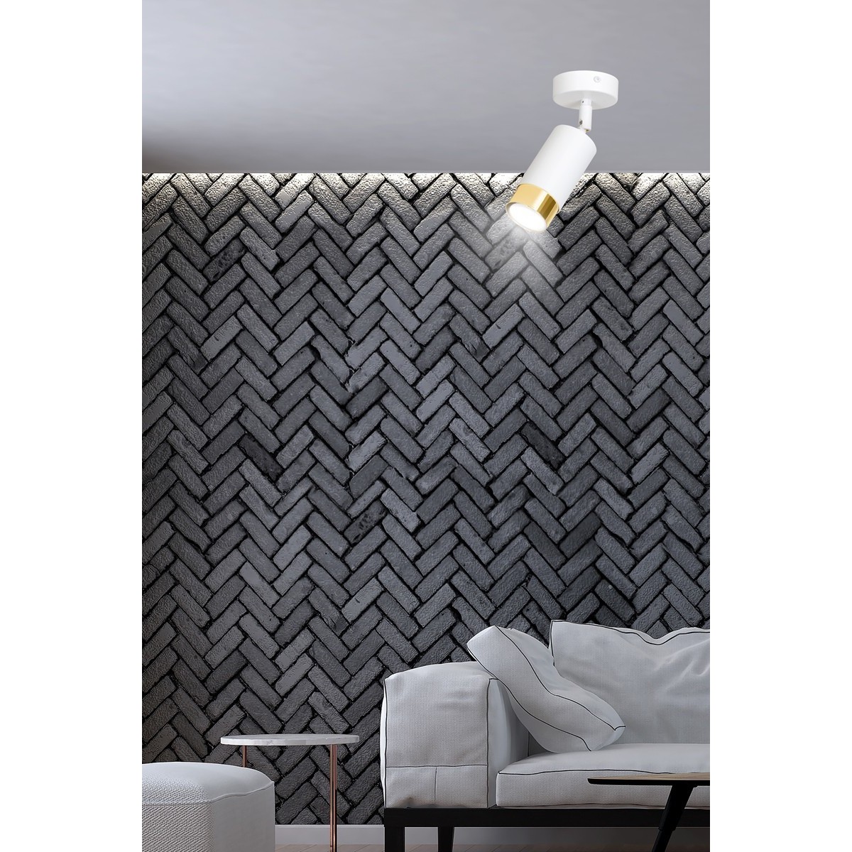 biało- złota lampa przysufitowa Emibig HIRO 1 WH/GOLD  EM963/1