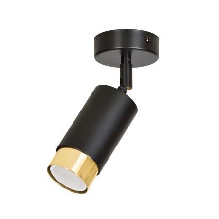 czarno- złota lampa przysufitowa Emibig HIRO 1 BL/GOLD  EM965/1