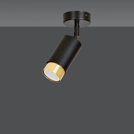 czarno- złota lampa przysufitowa Emibig HIRO 1 BL/GOLD  EM965/1