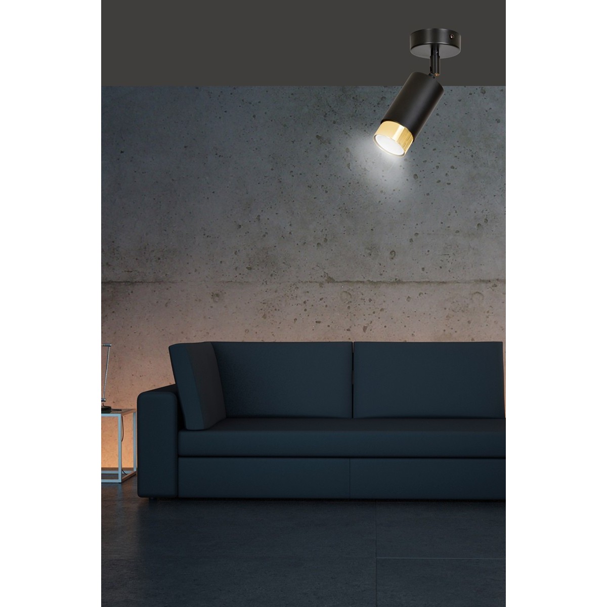 czarno- złota lampa przysufitowa Emibig HIRO 1 BL/GOLD  EM965/1