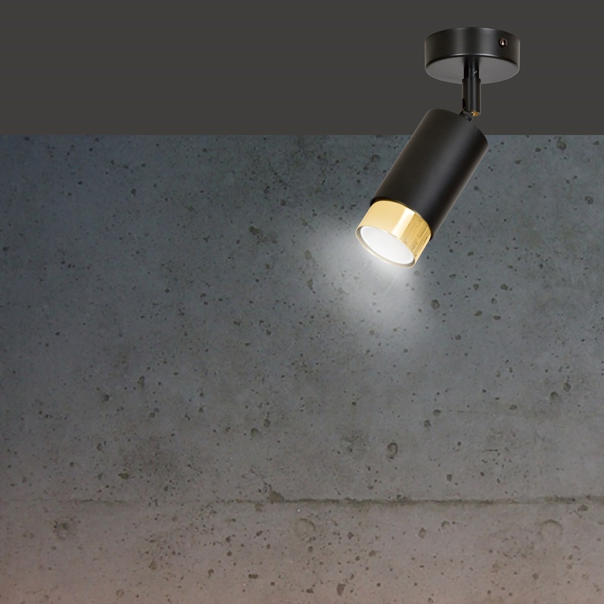 czarno- złota lampa przysufitowa Emibig HIRO 1 BL/GOLD  EM965/1