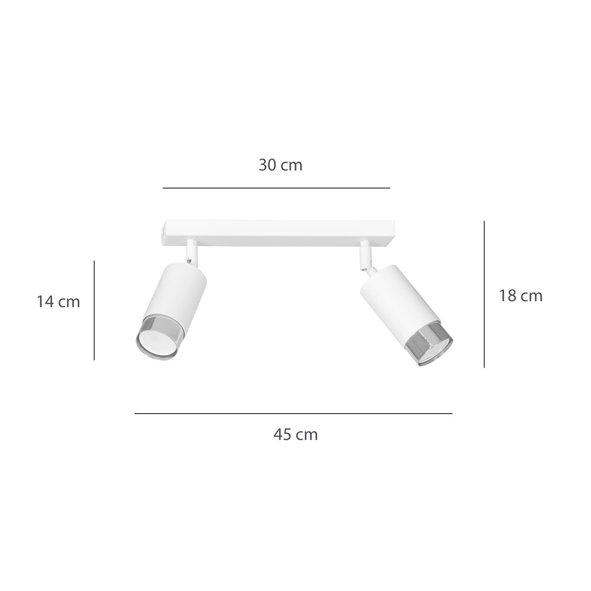biała lampa przysufitowa Emibig HIRO 2 WH/CHROME  EM962/2
