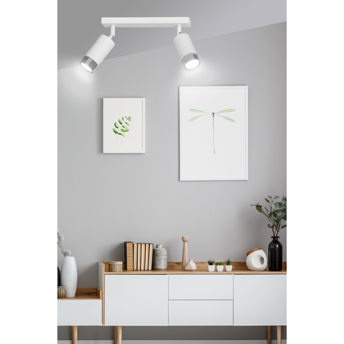 biała lampa przysufitowa Emibig HIRO 2 WH/CHROME  EM962/2