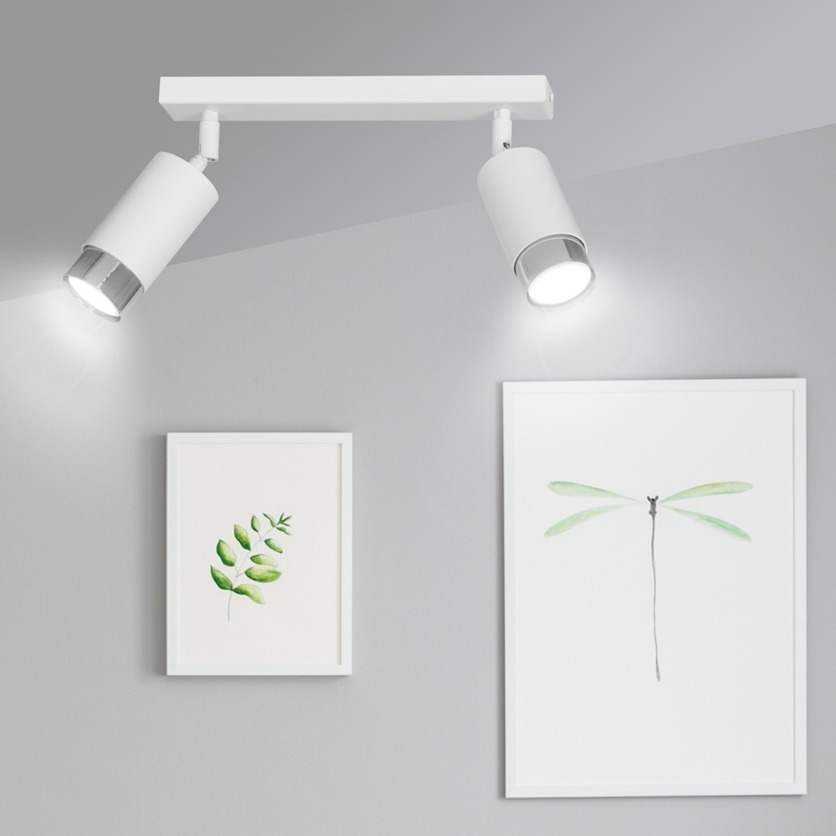 biała lampa przysufitowa Emibig HIRO 2 WH/CHROME  EM962/2