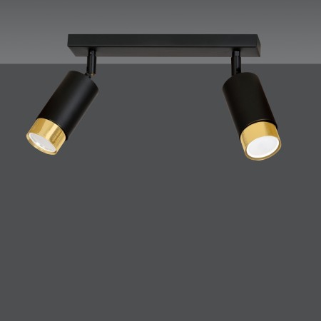 czarno- złota lampa przysufitowa Emibig HIRO 2 BL/GOLD  EM965/2