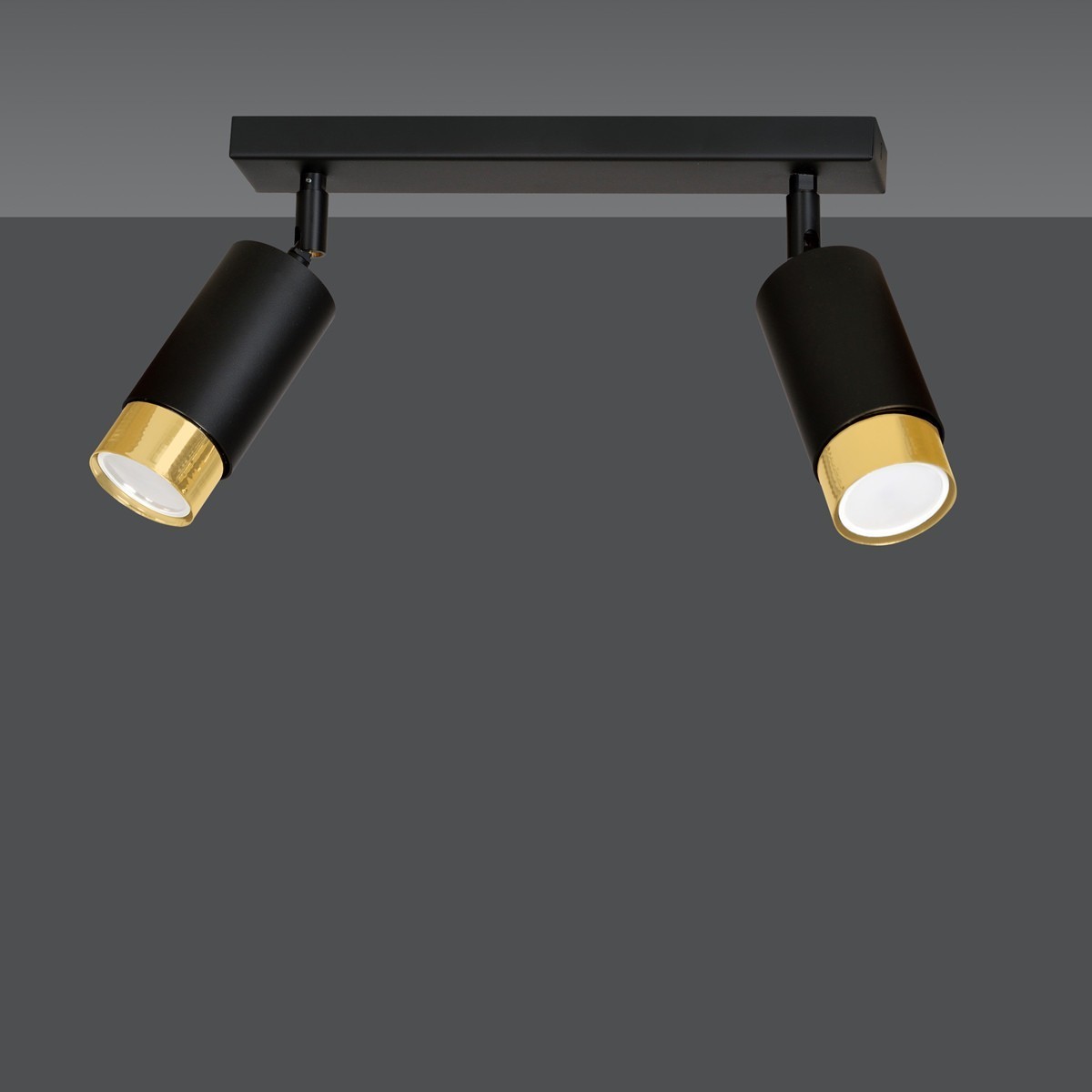 czarno- złota lampa przysufitowa Emibig HIRO 2 BL/GOLD  EM965/2