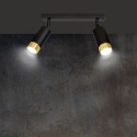 czarno- złota lampa przysufitowa Emibig HIRO 2 BL/GOLD  EM965/2