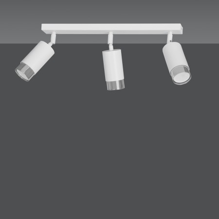 biała przysufitowa lampa Emibig HIRO 3 WH/CHROME  EM962/3