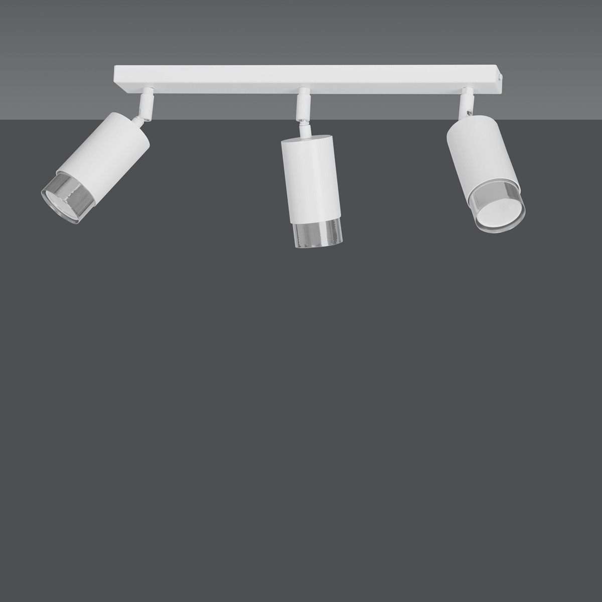 biała przysufitowa lampa Emibig HIRO 3 WH/CHROME  EM962/3