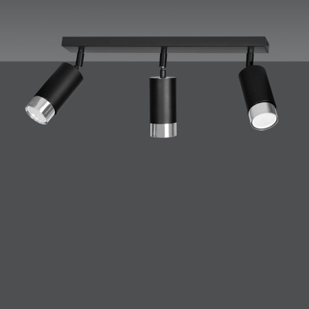 lampa przysufitowa Emibig HIRO 3 BL/CHROME EM964/3 czarna/ chrom